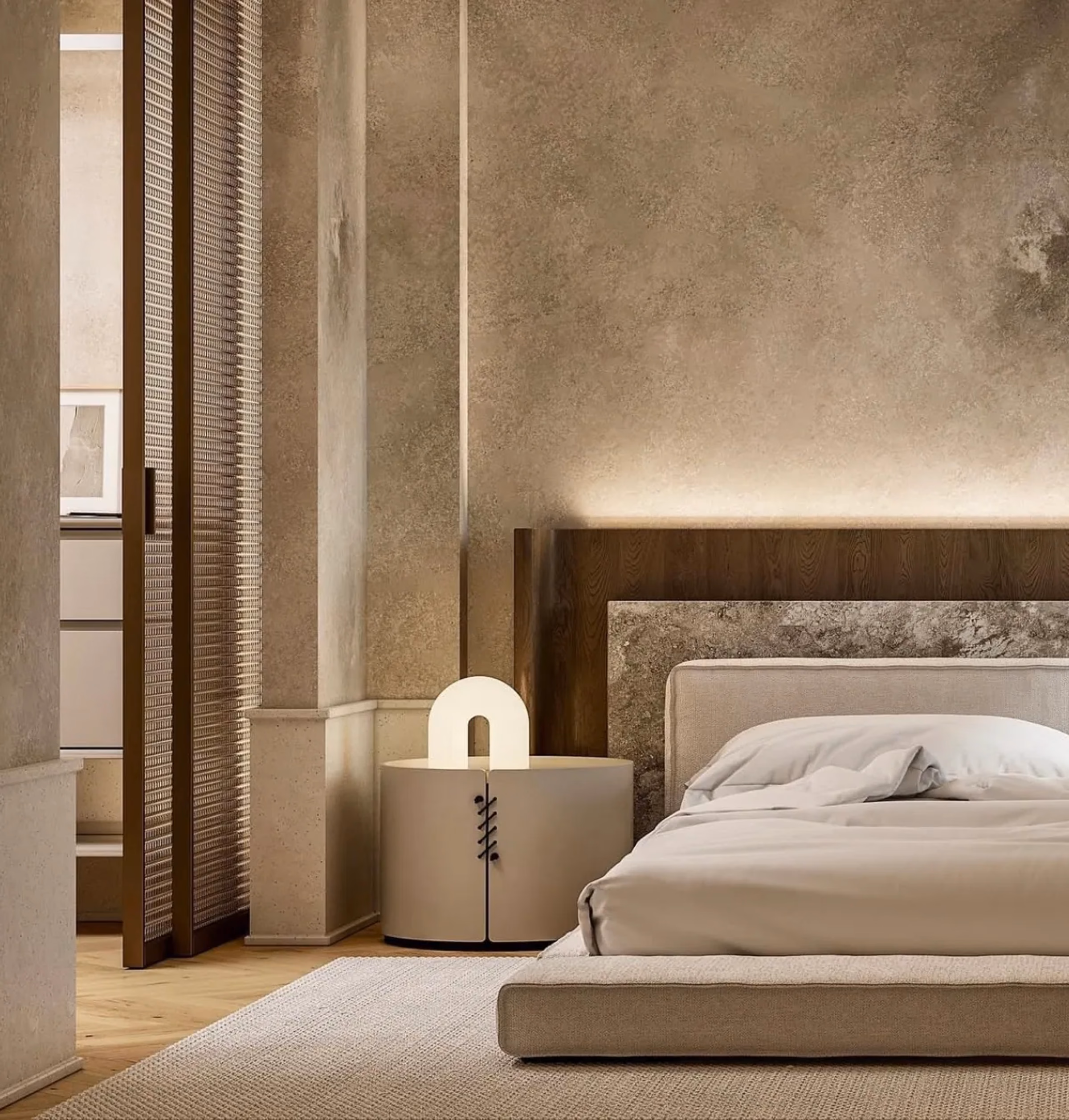 Serene Brutalism — Bedroom, Residential