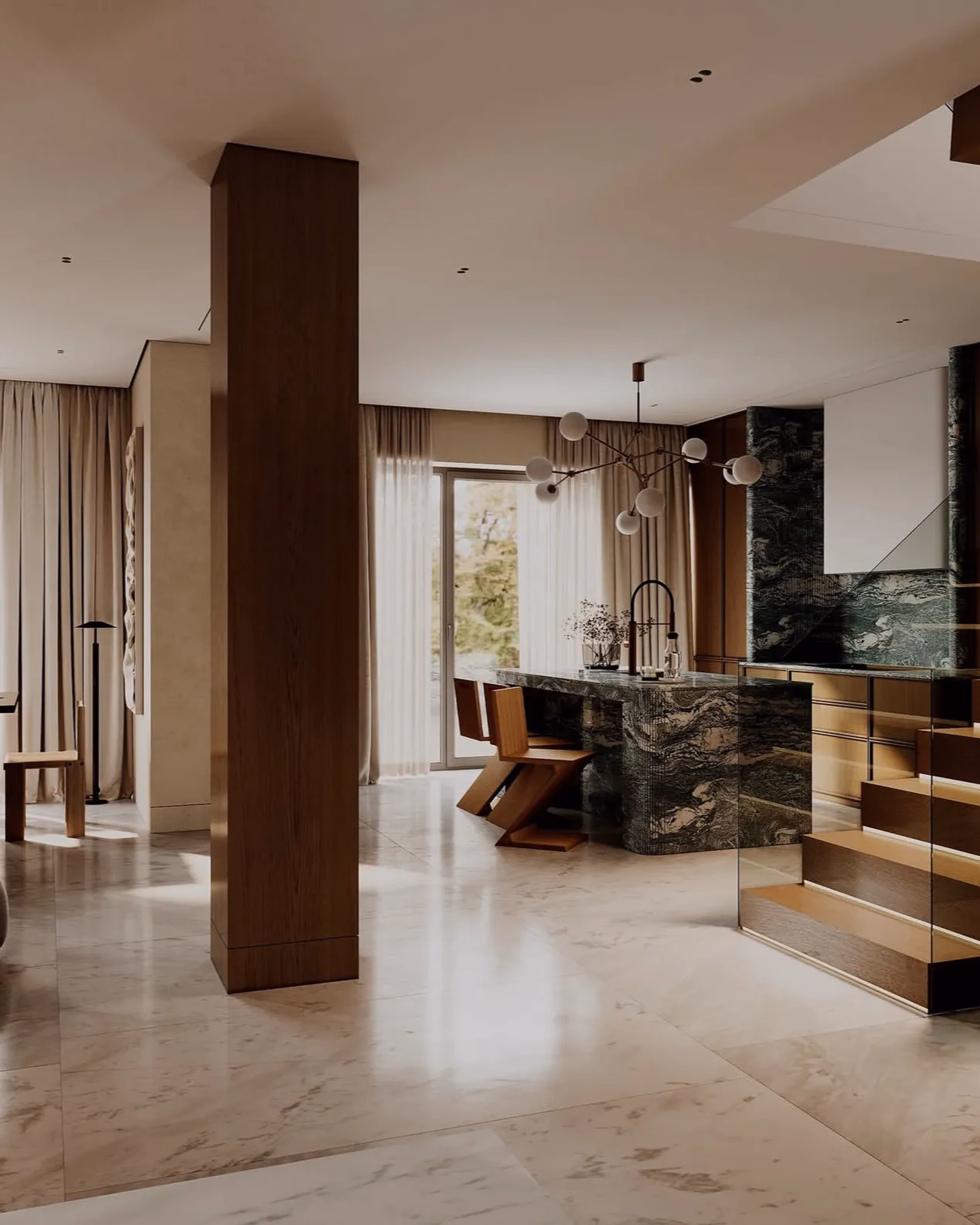 Sculptural Mid Century — Kitchen, Residential