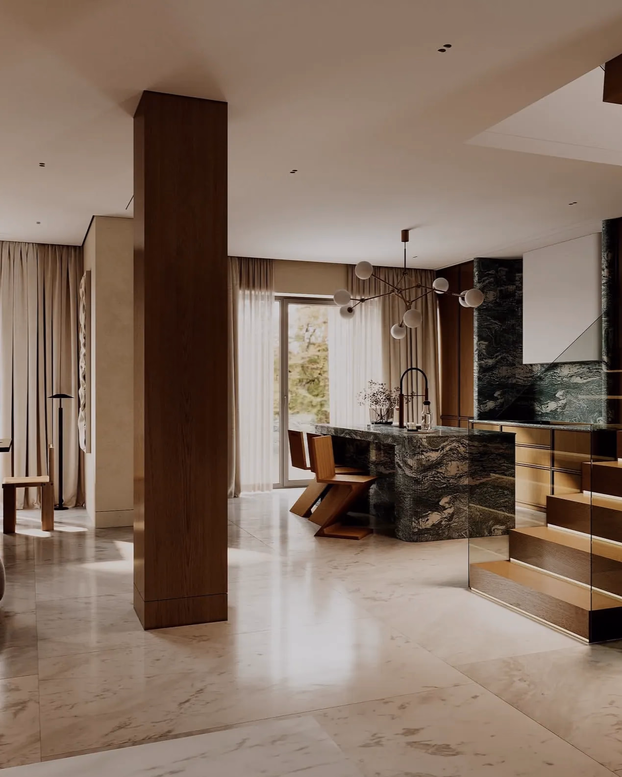 Sculptural Mid Century — Kitchen, Residential
